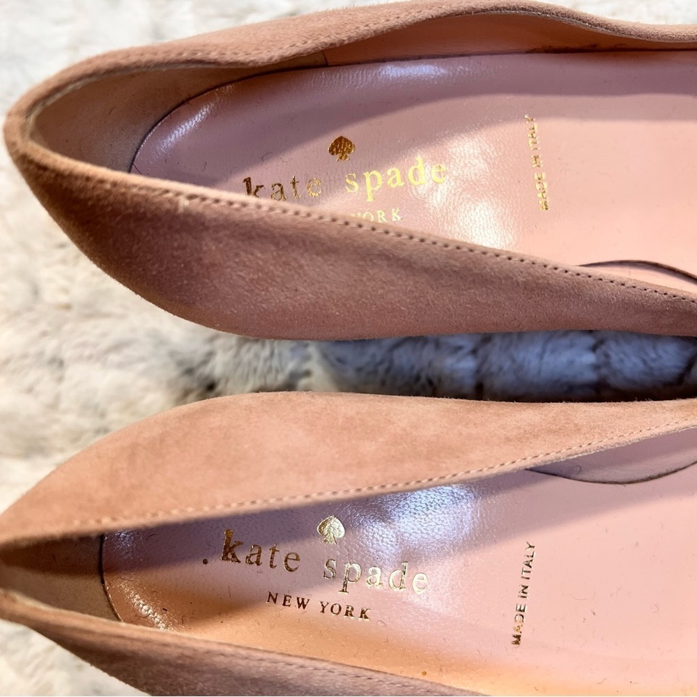 Kate Spade Anastasia Demi Rose Suede Gold Glitter Pumps Sz-9 - Picture 8 of 11